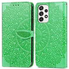 Custodia Portafoglio In Pelle Fantasia Modello Cover con Supporto S04D per Samsung Galaxy A53 5G Verde