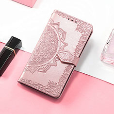 Custodia Portafoglio In Pelle Fantasia Modello Cover con Supporto S04D per Samsung Galaxy M13 5G Oro Rosa