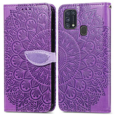 Custodia Portafoglio In Pelle Fantasia Modello Cover con Supporto S04D per Samsung Galaxy M31 Prime Edition Viola