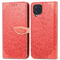 Custodia Portafoglio In Pelle Fantasia Modello Cover con Supporto S04D per Samsung Galaxy M32 4G Rosso