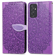 Custodia Portafoglio In Pelle Fantasia Modello Cover con Supporto S04D per Samsung Galaxy Quantum2 5G Viola