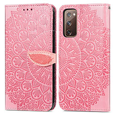 Custodia Portafoglio In Pelle Fantasia Modello Cover con Supporto S04D per Samsung Galaxy S20 FE (2022) 5G Oro Rosa