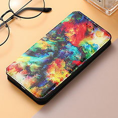 Custodia Portafoglio In Pelle Fantasia Modello Cover con Supporto S04D per Samsung Galaxy S22 Ultra 5G Multicolore