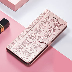 Custodia Portafoglio In Pelle Fantasia Modello Cover con Supporto S05D per Huawei Honor Magic5 5G Oro Rosa