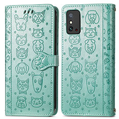 Custodia Portafoglio In Pelle Fantasia Modello Cover con Supporto S05D per Huawei Honor X10 Max 5G Verde