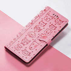 Custodia Portafoglio In Pelle Fantasia Modello Cover con Supporto S05D per Huawei Nova Y70 Plus Rosa