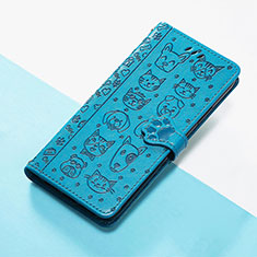 Custodia Portafoglio In Pelle Fantasia Modello Cover con Supporto S05D per Huawei P50 Pro Blu