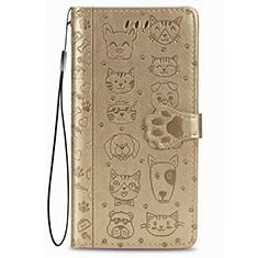 Custodia Portafoglio In Pelle Fantasia Modello Cover con Supporto S05D per Samsung Galaxy S21 5G Oro