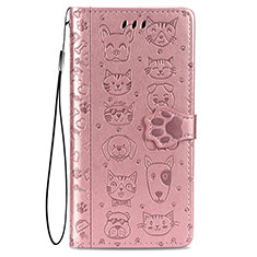 Custodia Portafoglio In Pelle Fantasia Modello Cover con Supporto S05D per Samsung Galaxy S21 5G Rosa