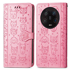 Custodia Portafoglio In Pelle Fantasia Modello Cover con Supporto S05D per Xiaomi Mi 13 Ultra 5G Rosa