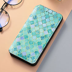 Custodia Portafoglio In Pelle Fantasia Modello Cover con Supporto S06D per Samsung Galaxy S21 5G Verde