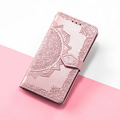 Custodia Portafoglio In Pelle Fantasia Modello Cover con Supporto S07D per Google Pixel 4 XL Oro Rosa