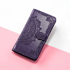 Custodia Portafoglio In Pelle Fantasia Modello Cover con Supporto S07D per Google Pixel 4 XL Viola