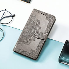Custodia Portafoglio In Pelle Fantasia Modello Cover con Supporto S07D per Huawei Honor Magic5 Pro 5G Grigio