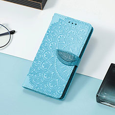Custodia Portafoglio In Pelle Fantasia Modello Cover con Supporto S08D per Huawei P40 Lite E Blu