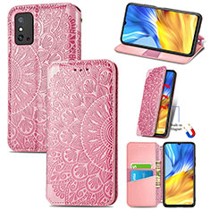 Custodia Portafoglio In Pelle Fantasia Modello Cover con Supporto S09D per Huawei Honor X10 Max 5G Oro Rosa