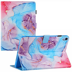 Custodia Portafoglio In Pelle Fantasia Modello Cover con Supporto Y01B per Apple iPad 10.9 (2022) Cielo Blu