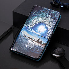 Custodia Portafoglio In Pelle Fantasia Modello Cover con Supporto Y01B per Samsung Galaxy A20e Blu Notte