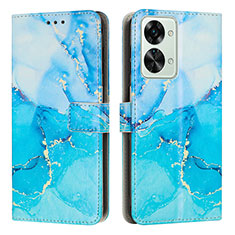 Custodia Portafoglio In Pelle Fantasia Modello Cover con Supporto Y01X per OnePlus Nord 2T 5G Blu