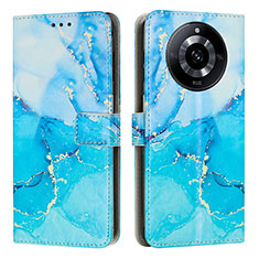 Custodia Portafoglio In Pelle Fantasia Modello Cover con Supporto Y01X per Realme 11 Pro 5G Blu