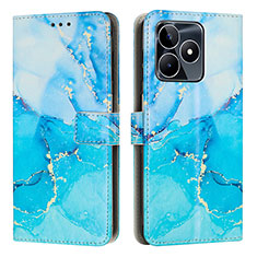 Custodia Portafoglio In Pelle Fantasia Modello Cover con Supporto Y01X per Realme Narzo N53 Blu