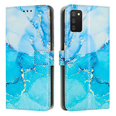 Custodia Portafoglio In Pelle Fantasia Modello Cover con Supporto Y01X per Samsung Galaxy A02s Blu