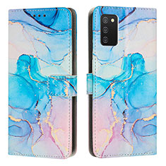 Custodia Portafoglio In Pelle Fantasia Modello Cover con Supporto Y01X per Samsung Galaxy A03s Cielo Blu