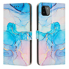 Custodia Portafoglio In Pelle Fantasia Modello Cover con Supporto Y01X per Samsung Galaxy A22 5G Cielo Blu