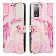 Custodia Portafoglio In Pelle Fantasia Modello Cover con Supporto Y01X per Samsung Galaxy S20 FE 5G Rosa