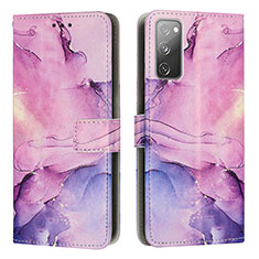 Custodia Portafoglio In Pelle Fantasia Modello Cover con Supporto Y01X per Samsung Galaxy S20 Lite 5G Viola