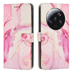 Custodia Portafoglio In Pelle Fantasia Modello Cover con Supporto Y01X per Xiaomi Mi 13 Ultra 5G Rosa