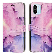 Custodia Portafoglio In Pelle Fantasia Modello Cover con Supporto Y01X per Xiaomi Poco C50 Viola