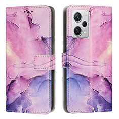 Custodia Portafoglio In Pelle Fantasia Modello Cover con Supporto Y01X per Xiaomi Redmi Note 12 Pro 5G Viola