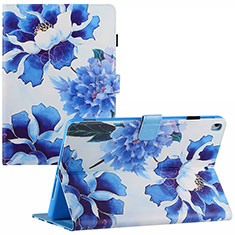 Custodia Portafoglio In Pelle Fantasia Modello Cover con Supporto Y02B per Apple iPad Air 3 Blu