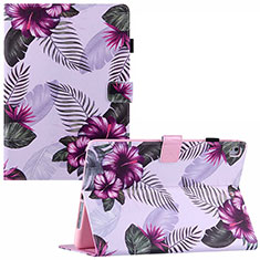 Custodia Portafoglio In Pelle Fantasia Modello Cover con Supporto Y02B per Apple iPad Air Viola