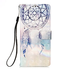 Custodia Portafoglio In Pelle Fantasia Modello Cover con Supporto Y02B per Apple iPhone 13 Azzurro