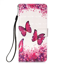 Custodia Portafoglio In Pelle Fantasia Modello Cover con Supporto Y02B per Apple iPhone 14 Plus Rosa Caldo