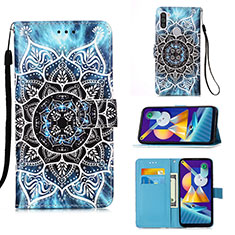 Custodia Portafoglio In Pelle Fantasia Modello Cover con Supporto Y02B per Samsung Galaxy M11 Multicolore