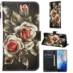 Custodia Portafoglio In Pelle Fantasia Modello Cover con Supporto Y02B per Samsung Galaxy S20 5G Nero