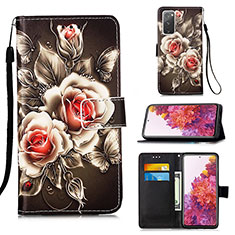 Custodia Portafoglio In Pelle Fantasia Modello Cover con Supporto Y02B per Samsung Galaxy S20 Lite 5G Nero