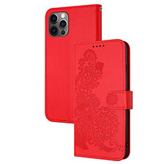 Custodia Portafoglio In Pelle Fantasia Modello Cover con Supporto Y02X per Apple iPhone 13 Pro Max Rosso