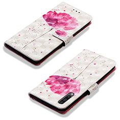 Custodia Portafoglio In Pelle Fantasia Modello Cover con Supporto Y03B per Samsung Galaxy A30S Rosa