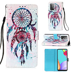 Custodia Portafoglio In Pelle Fantasia Modello Cover con Supporto Y03B per Samsung Galaxy A52 5G Multicolore