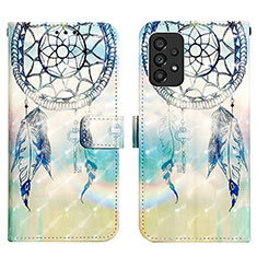 Custodia Portafoglio In Pelle Fantasia Modello Cover con Supporto Y03B per Samsung Galaxy A53 5G Azzurro