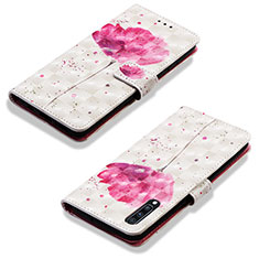 Custodia Portafoglio In Pelle Fantasia Modello Cover con Supporto Y03B per Samsung Galaxy A70 Rosa