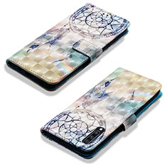 Custodia Portafoglio In Pelle Fantasia Modello Cover con Supporto Y03B per Samsung Galaxy A70S Azzurro