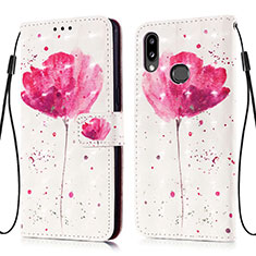 Custodia Portafoglio In Pelle Fantasia Modello Cover con Supporto Y03B per Samsung Galaxy M01s Rosa