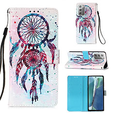 Custodia Portafoglio In Pelle Fantasia Modello Cover con Supporto Y03B per Samsung Galaxy Note 20 5G Multicolore