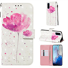 Custodia Portafoglio In Pelle Fantasia Modello Cover con Supporto Y03B per Samsung Galaxy S20 5G Rosa