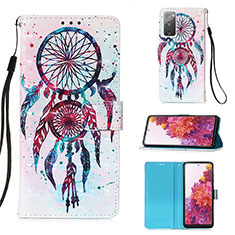 Custodia Portafoglio In Pelle Fantasia Modello Cover con Supporto Y03B per Samsung Galaxy S20 FE 5G Multicolore